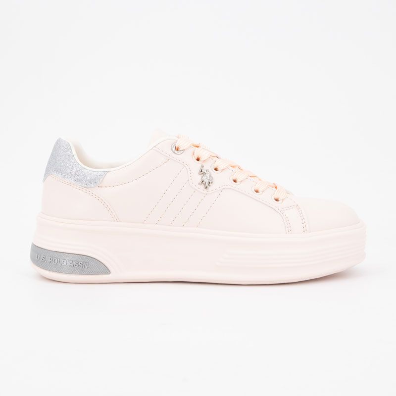 Pastel Orange Sneakers Silver Glitter Peony Asuka Woman US POLO