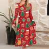 Women's Christmas Printed Fashionable Loose Round-neck Dress