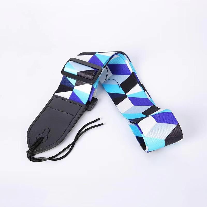 Регулируемый кожаный и тканевый гитарный ремень в этническом стиле с различными узорами для акустических и бас-гитар