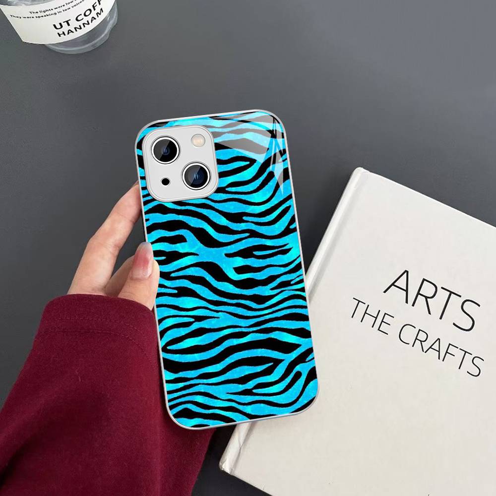 Клипарт Зебра Принт Для IPhone 14 13 12 Mini 11 Pro XS Max X XR 14 Plus Закаленное Стекло Чехол