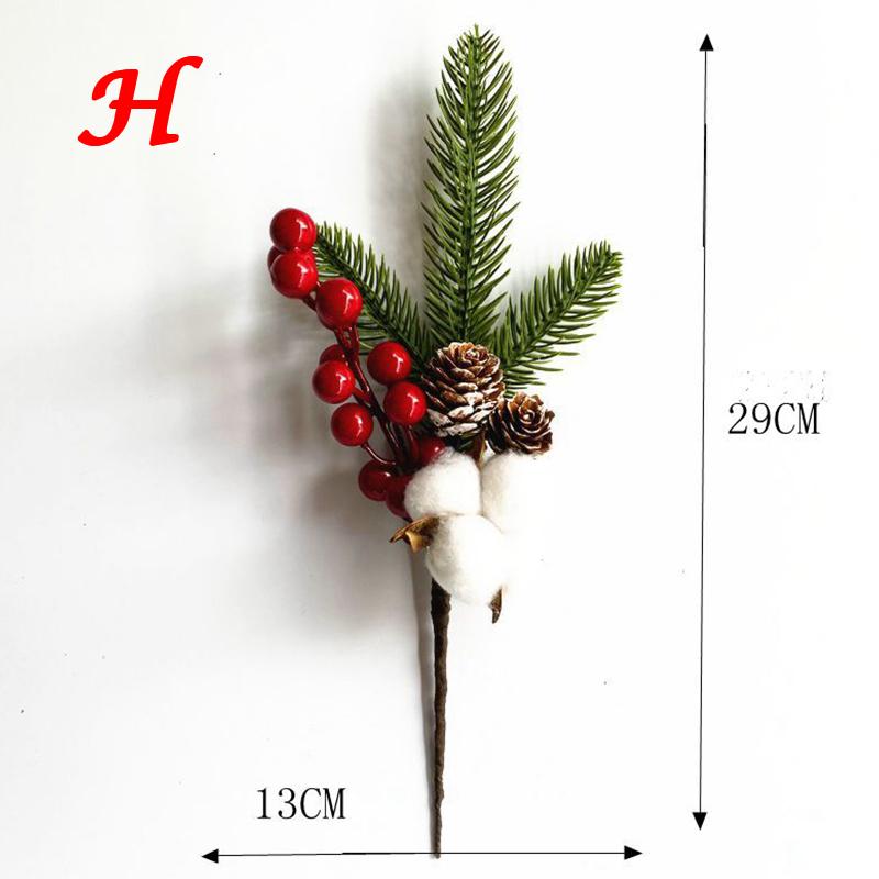 Искусственная Рождественская Елка Сосновые Ветви Рождественские Ягоды Для Рождества DIY Украшения для Венка Ноэль Настольные Украшения Детские Подарки