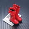 New Sweet Children's Winter Boots Chic Bear Bowknot Girls Fashion Boots Mid-calf Versatile Kids Princess Elegant Cotton Boots
