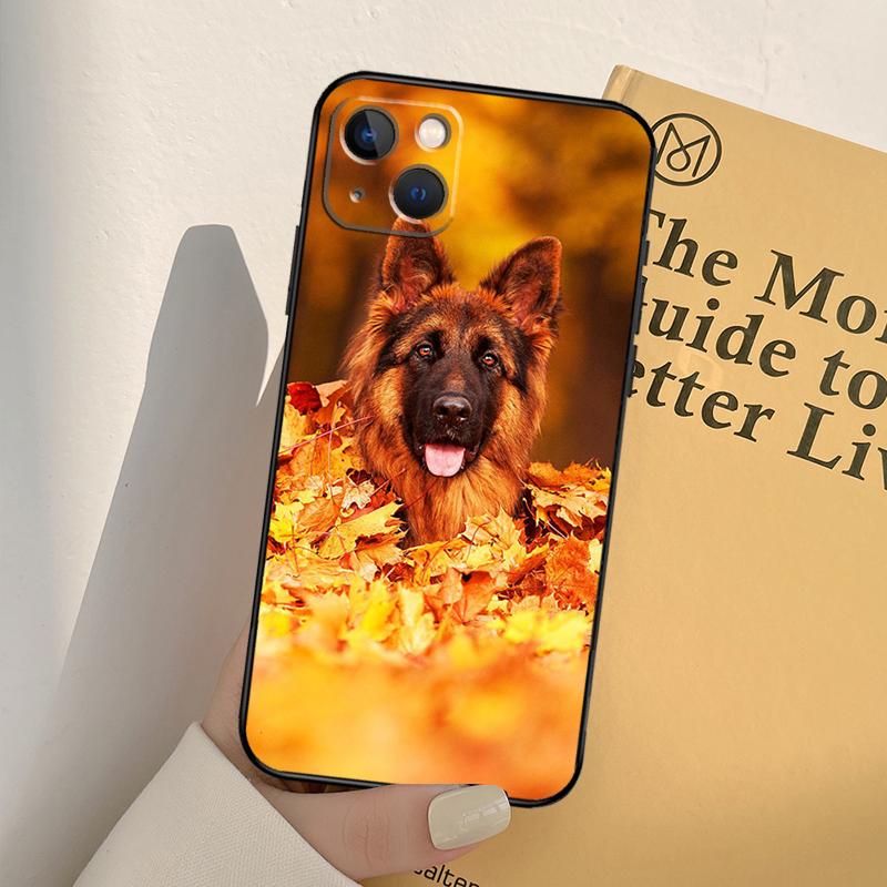 Чехол для телефона с изображением немецкой овчарки для iPhone 17 16 15 14 13 12 11 Pro Max mini XR 16e 15 16 Plus 17 Air Полное покрытие