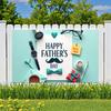 Heart Shape Father's Day Decor Coffee Cup Father's Day Backdrop Stylish Glasses Pencil Dad Celebration Banner for Holiday Decor