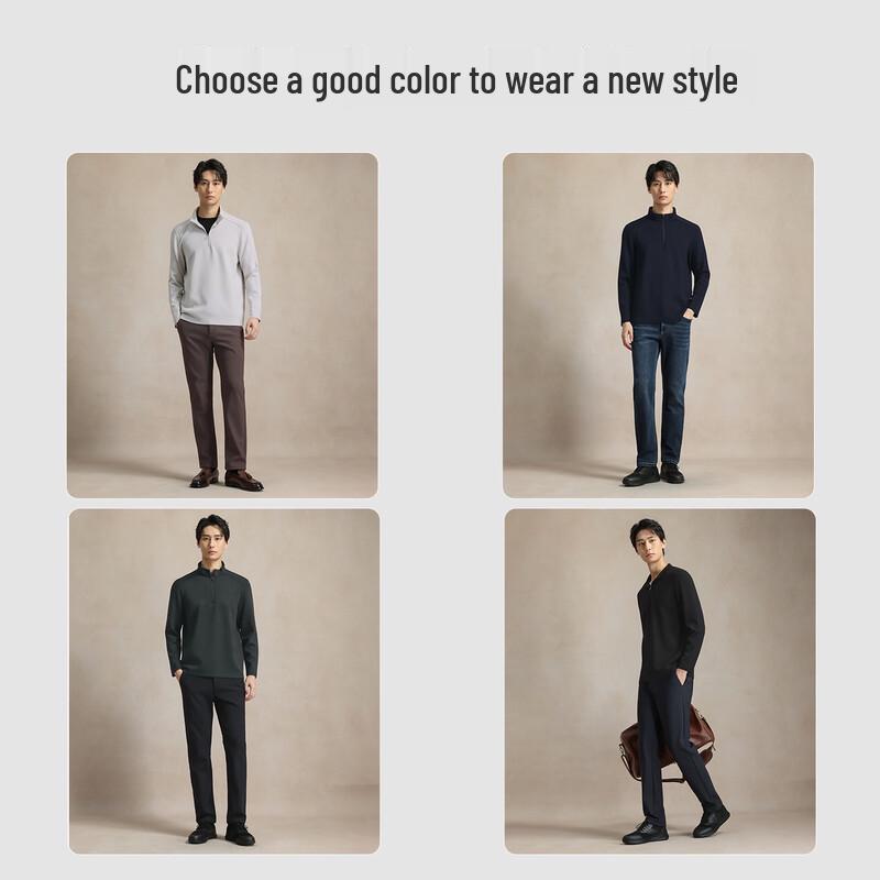 Men's Stand-Collar Half-Zip Business Casual Sweater