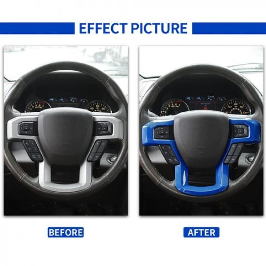 Blue Interior Steering Wheel Moulding Trim For 2015-2020 Ford F150 Accessories