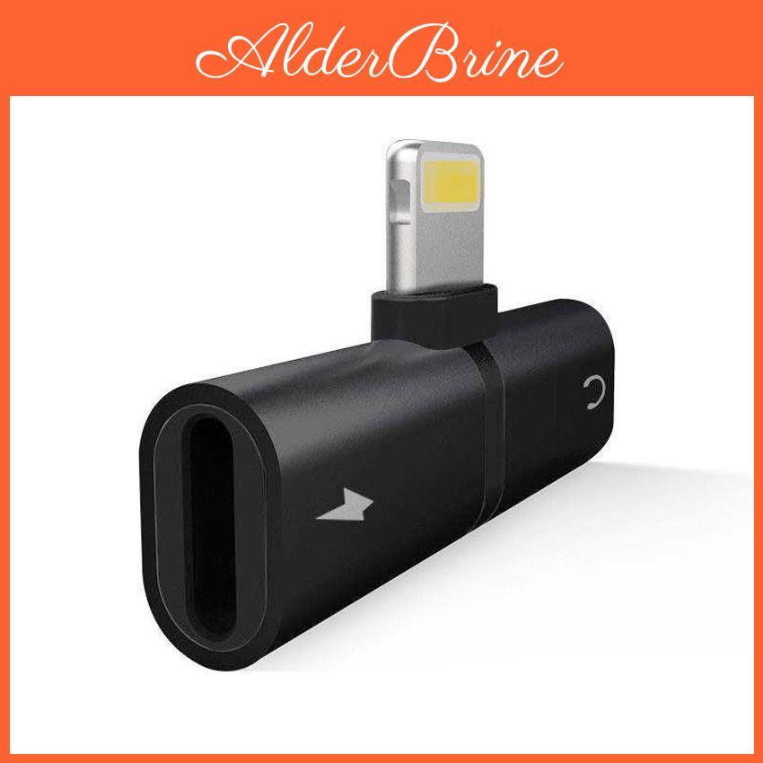For Iphone X 8 7 2 In 1 Adapter Aux Splitter Audio Headphone Charge Cord Cable Charge