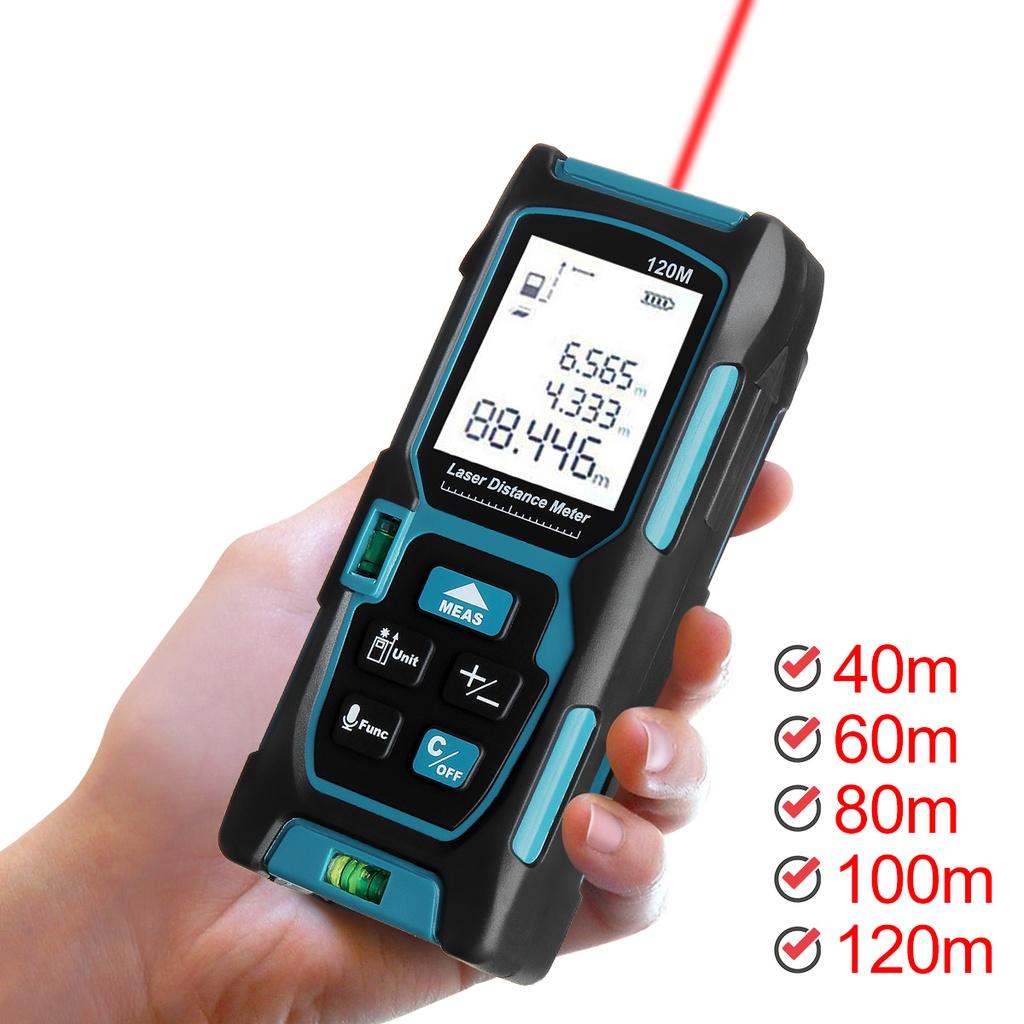 40m/60m/80m/100m/120m Laser Range Finder Digital Tape Rangefinder Laser Distance Meter Measuring Tape Laser Finder 120x51x29mm