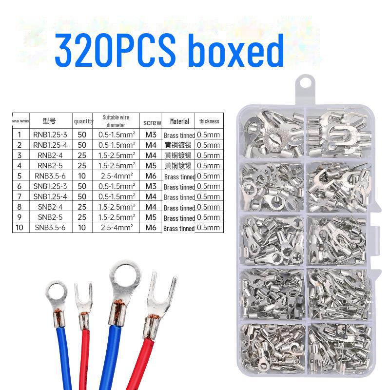 Клеммная колодка холодного прессования и набор вилочных наконечников с медными клеммами