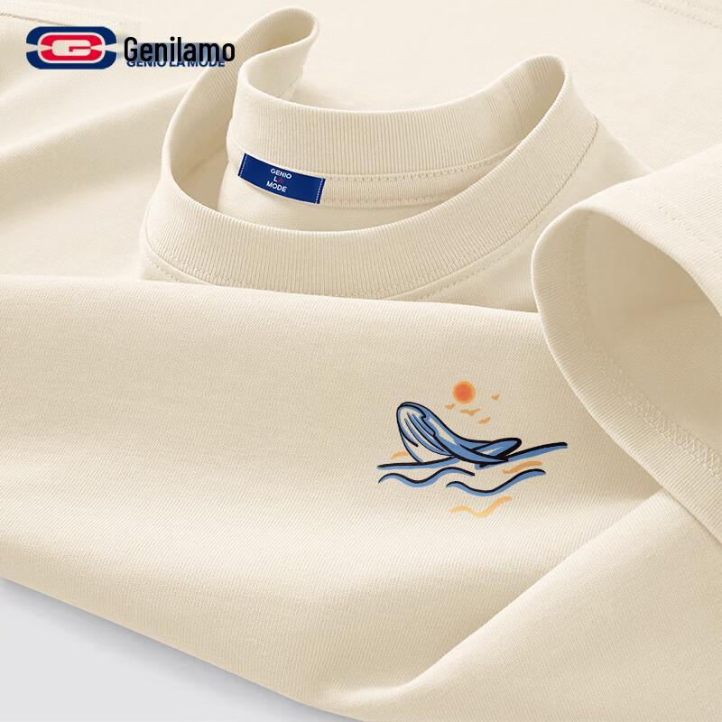 Мужская хлопковая футболка с графическим принтом свободного кроя GENIOLAMODE