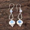 Natural Milky Opal Gemstone 925 Sterling Silver Jewelry Dangle Earrings 2.50" EE-132-18