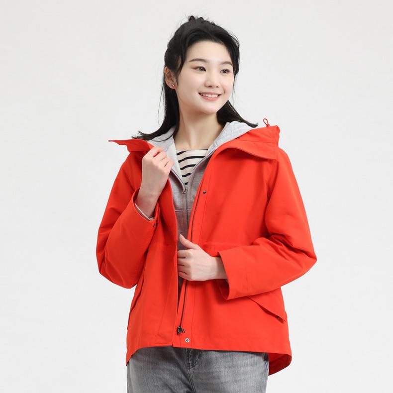Uniqlo Однотонная куртка с капюшоном на шнурке Женские куртки Оранжевый 456088-25