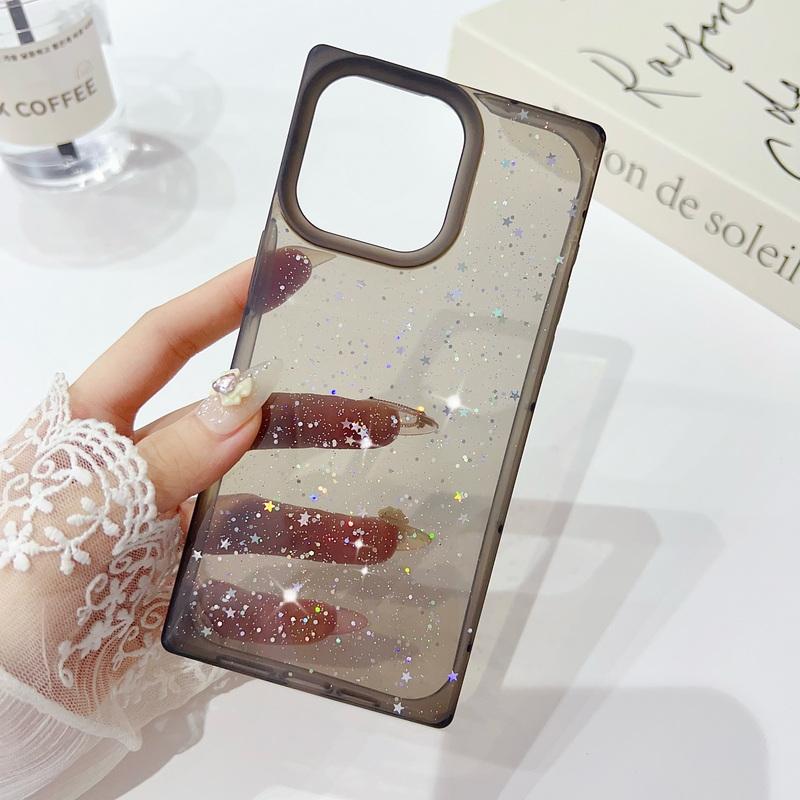 Роскошный квадратный блестящий прозрачный чехол для телефона iPhone 16 15 14 Pro Max Plus 13 12 Pro Max 11 противоударный бампер мягкий чехол из ТПУ