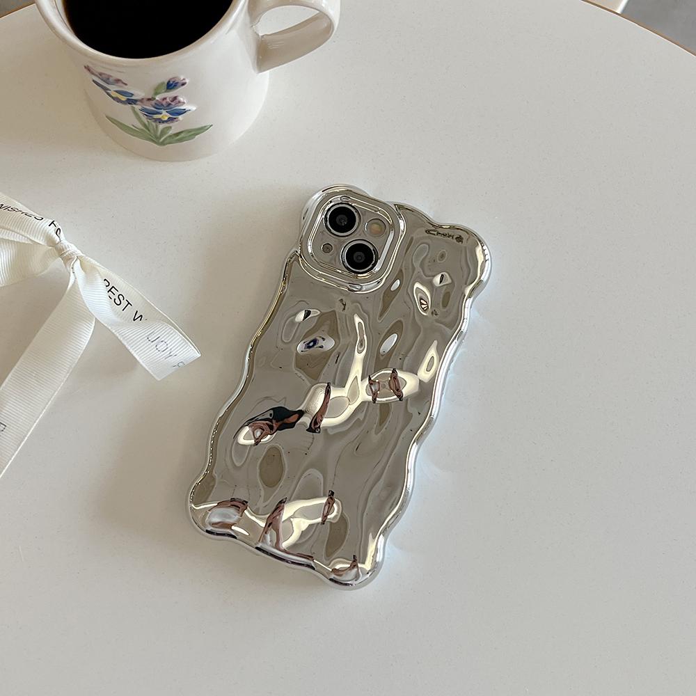 3D чехол для телефона с узором «Пузырьковая волна» для iPhone 17 Air 16 15 14 13 12 11 Pro Max 14pro Гальванизированный Мягкий Ударопрочный Задний чехол