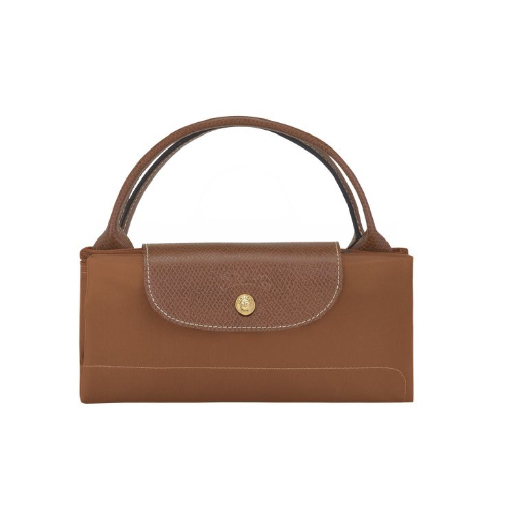 Longchamp Le Pliage 45 Large Cowhide Short Handle Foldable Dumpling Travel Bag Women bags Cognac 1624089504