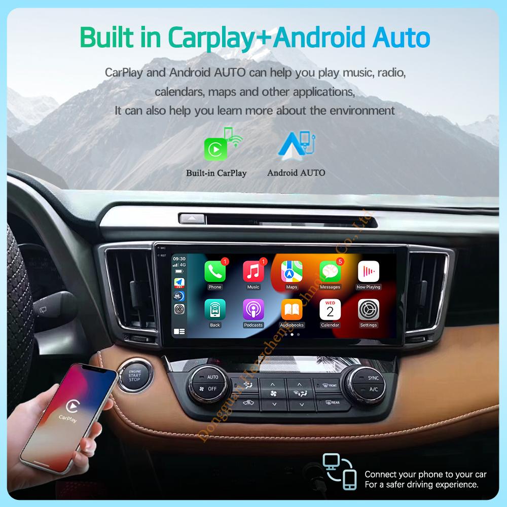 10.25" Для Toyota RAV4 4 XA40 5 XA50 2012-2018 GPS Навигация Android12 8 Ядер 8+128 ГБ CarPlay 4G 360 Камера Автомобильный Мультимедийный Плеер