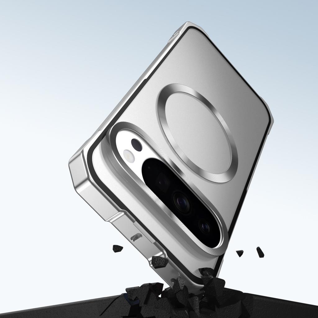 For Google Pixel 10/10 Pro Case Compatible with MagSafe Hard PC Metal Frame Frosted Phone Back Cover