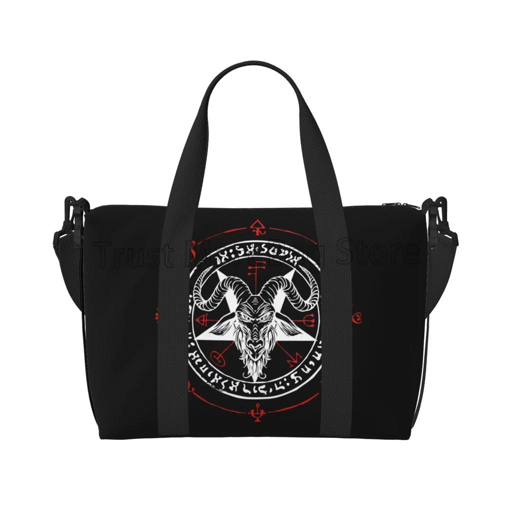 Satanic Occult Duffle Bag Satan Skull Dead Head Graphic Multipurpose Weekender Bags Unisex Waterproof Sports Yoga Luggage Bag