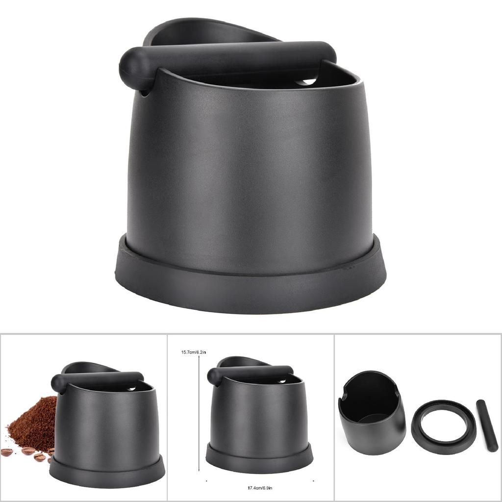 Large Plastic Coffee Knock Out Box Espresso Coffee Grounds (Black)