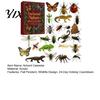 Reptile Collection Set 24-Day Christmas Countdown Calendar Box with 24 Insect And Acrylic Ornaments, 2D Wild Animal Figurines Flat Pendants