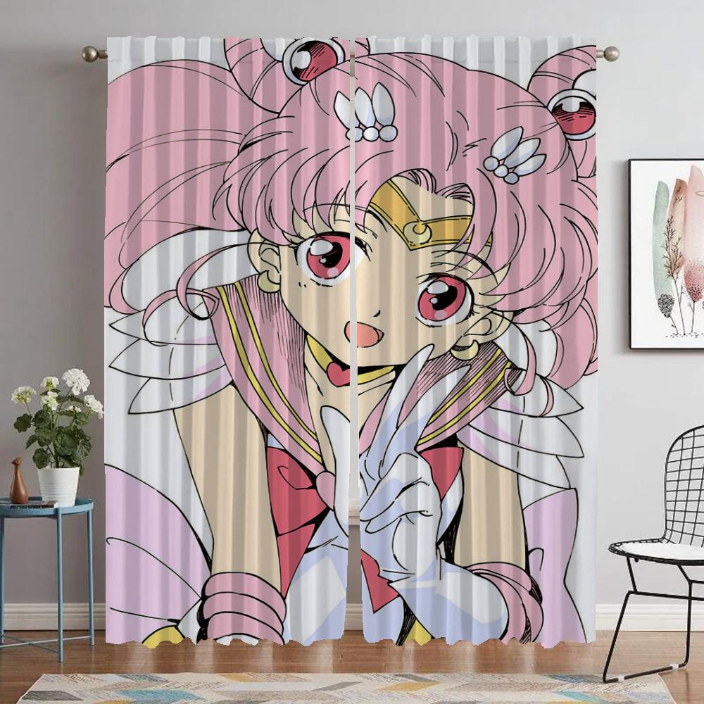 Шторы Chibiusa для гостиной Шторы для комнаты 2-панельные Шторы для домашнего интерьера Украшения на Хэллоуин Перегородки Шторы Кухня