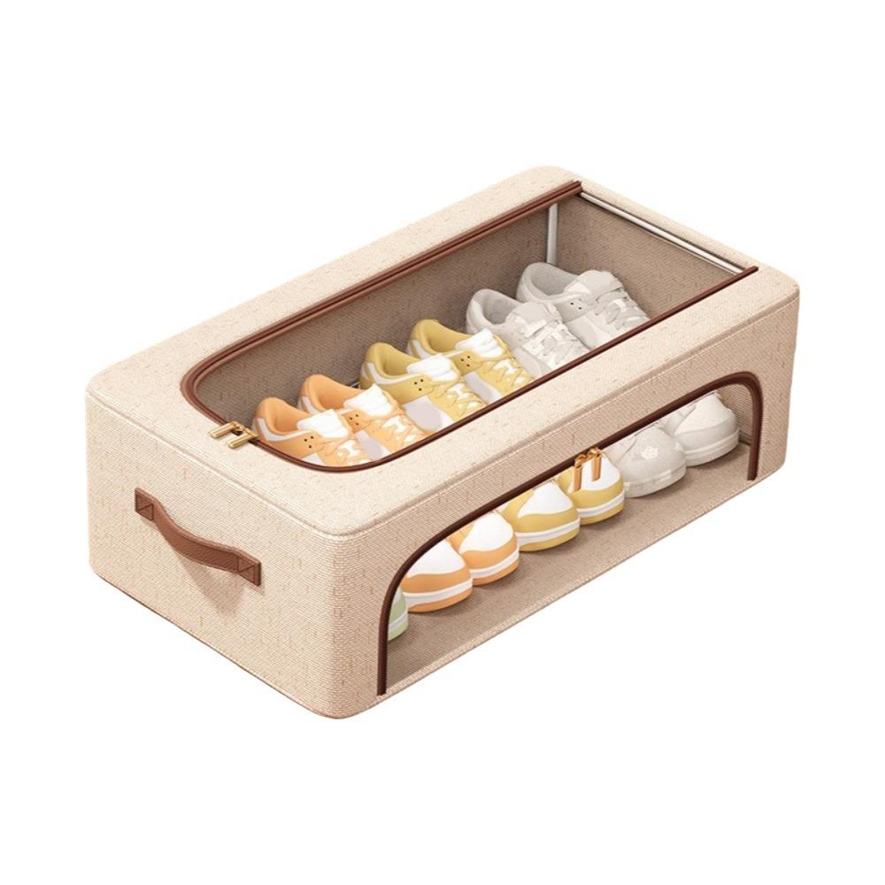 Folding Under Bed Shoe Organizer Sturdy Handles Shoes Container Durable Shoe Holder  Wardrobe