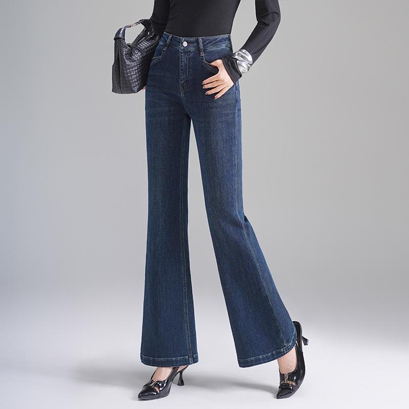 Женские джинсы с высокой талией, облегающие, стрейч, микро клеш