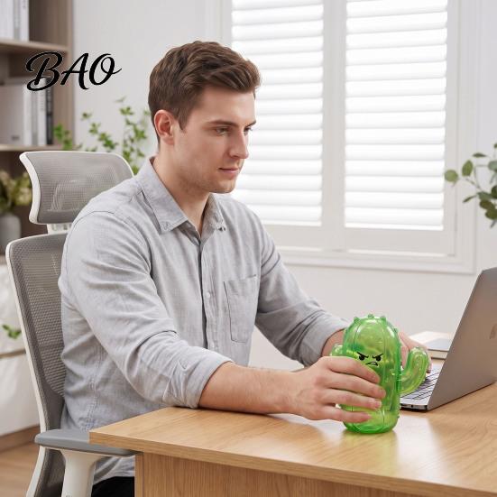 Desk Fidgets for Adults Cactus Pinch Toy Stress Relief, Soft TPR Rubber Squeeze Fidget Tactile Sensory Tools Toy, Cute Cartoon Funny Gifts Kids Office