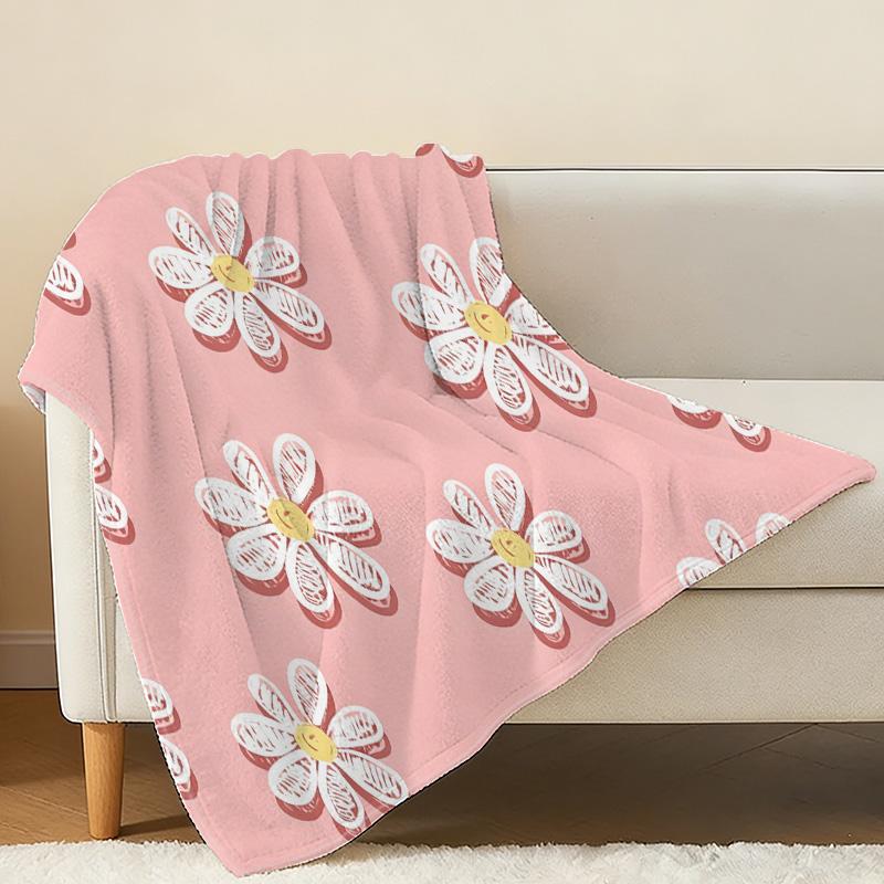 Floral Flannel Blanket,No Shedding Soft Cozy Warm Breathable Ideal for Home, Movie Nights, Christmas & Halloween Decor