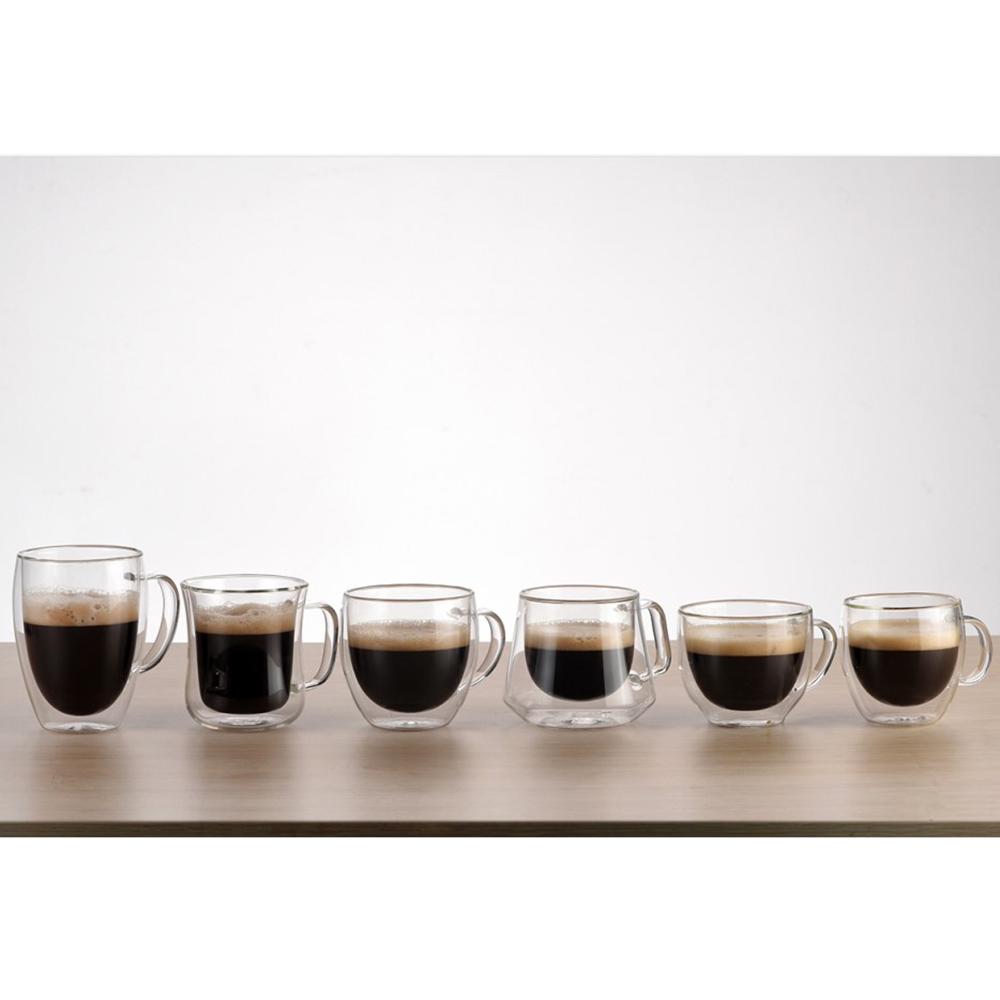 2 шт., стеклянная чашка с двойными стенками, чашки для пива, кофе, в форме сердца, термостойкая, противоожоговая ручка, кружка для напитков, чайные кружки, прозрачная посуда для напитков