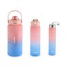 Large Leakproof Pink Water Bottle Set For Gym Office Travel Use With Measurement Markings And Easy Grip Lightweight BPA Free Plastic Design