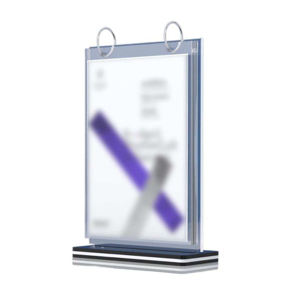 Clear PVC Poster Holder Sturdy Base Pageable Folder Convenient Menu Display Stand Restaurant