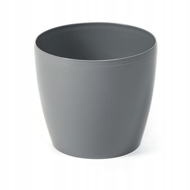 Flowerpot with plastic cover, gray, 15.5 cm, Magnolia