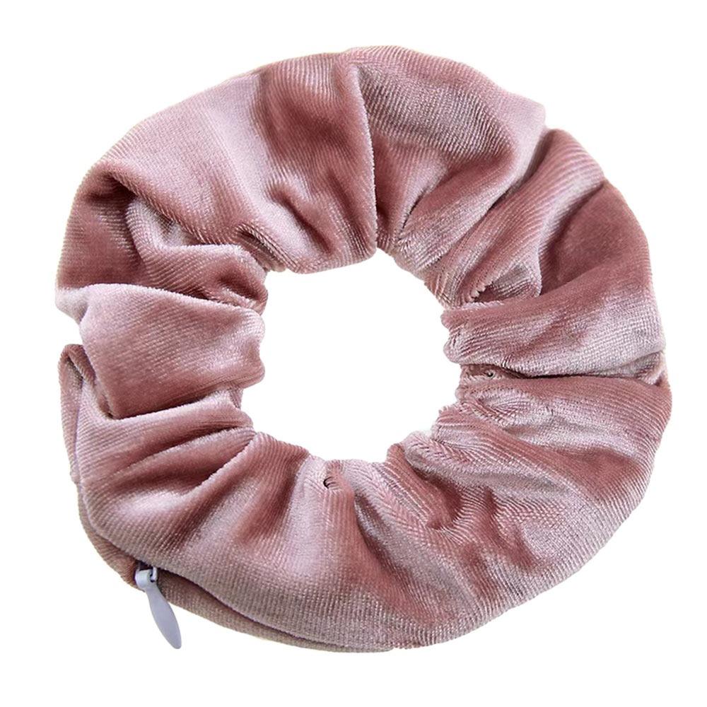 Anti-Theft Scrunchie with Hidden Pocket Elastic Hair Band Trendy Ponytail Holder  Women Girls