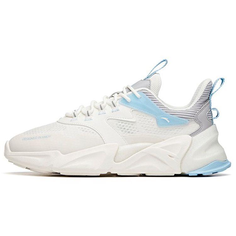 Anta Pulse 2 Fabric Synthetic Leather Shock Absorption Non-Slip Wear-Resistant Breathable Low-Top Dad Shoes Men Sneaker White Gray 912118852-4