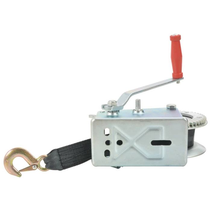 Hand Winch with Strap - VIDAXL - Capacity 1587 Kg - Silver