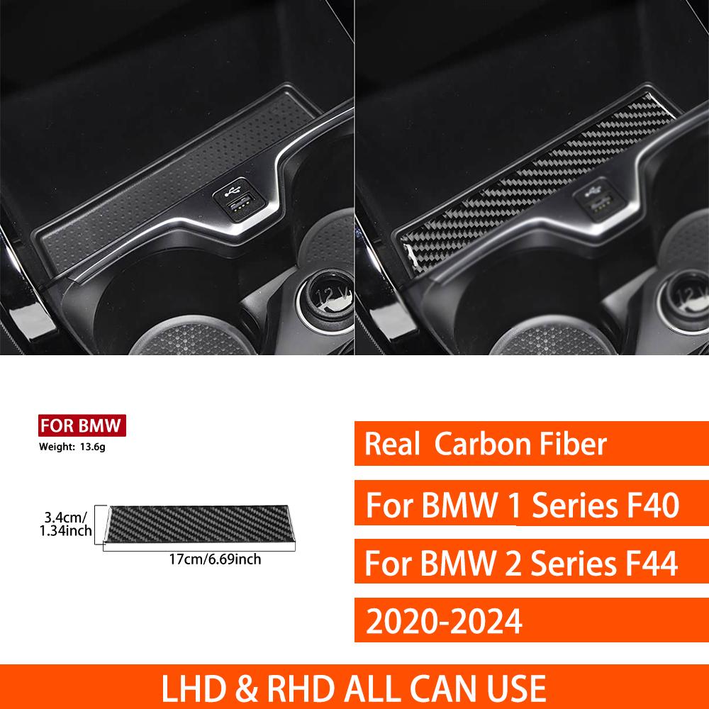 Для BMW 1 2 Серии F40 F44 2020-2024 Наклейки из настоящего углеродного волокна Панель отсека для хранения на центральной консоли Автоаксессуары Декоративные элементы интерьера