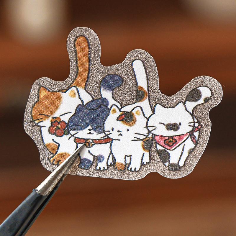 4bags Adorable Pets And Food Theme PET Stickers Precision Cut For Scrapbooking Diy Journaling Decorate Phone Case Laptop
