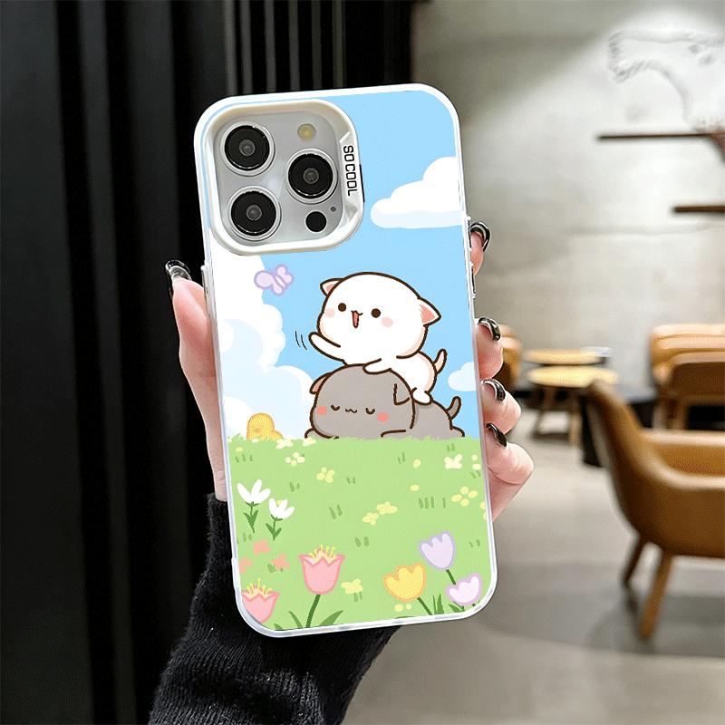 Мультяшный Милый Персик Гома Ударопрочный Чехол для Телефона для iPhone 17 Air 16 16E 15 Pro Max 14 Plus 13 Mini 12 Задняя Крышка Противоударный Fundas