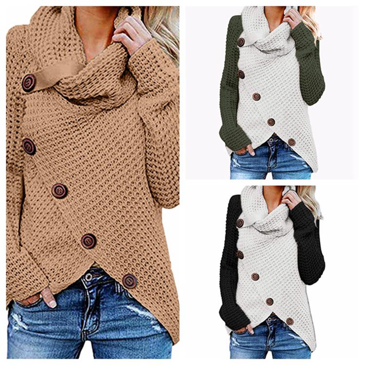 2026 Autumn/Winter Women's Long Sleeve Irregular Knit Sweater - Popular European and American Style