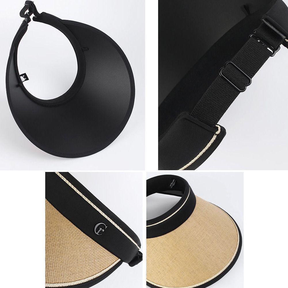 Пустой верх Портативный Складной Широкий Большой Козырек Повседневная Соломенная Шляпа Пляжная Шляпа Солнцезащитные Шляпы Солнцезащитный Козырек