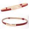 Women Ladies Fashion Casual All-match Square Buckle Belt Multi Color Slim Faux Leather Waistband Belt