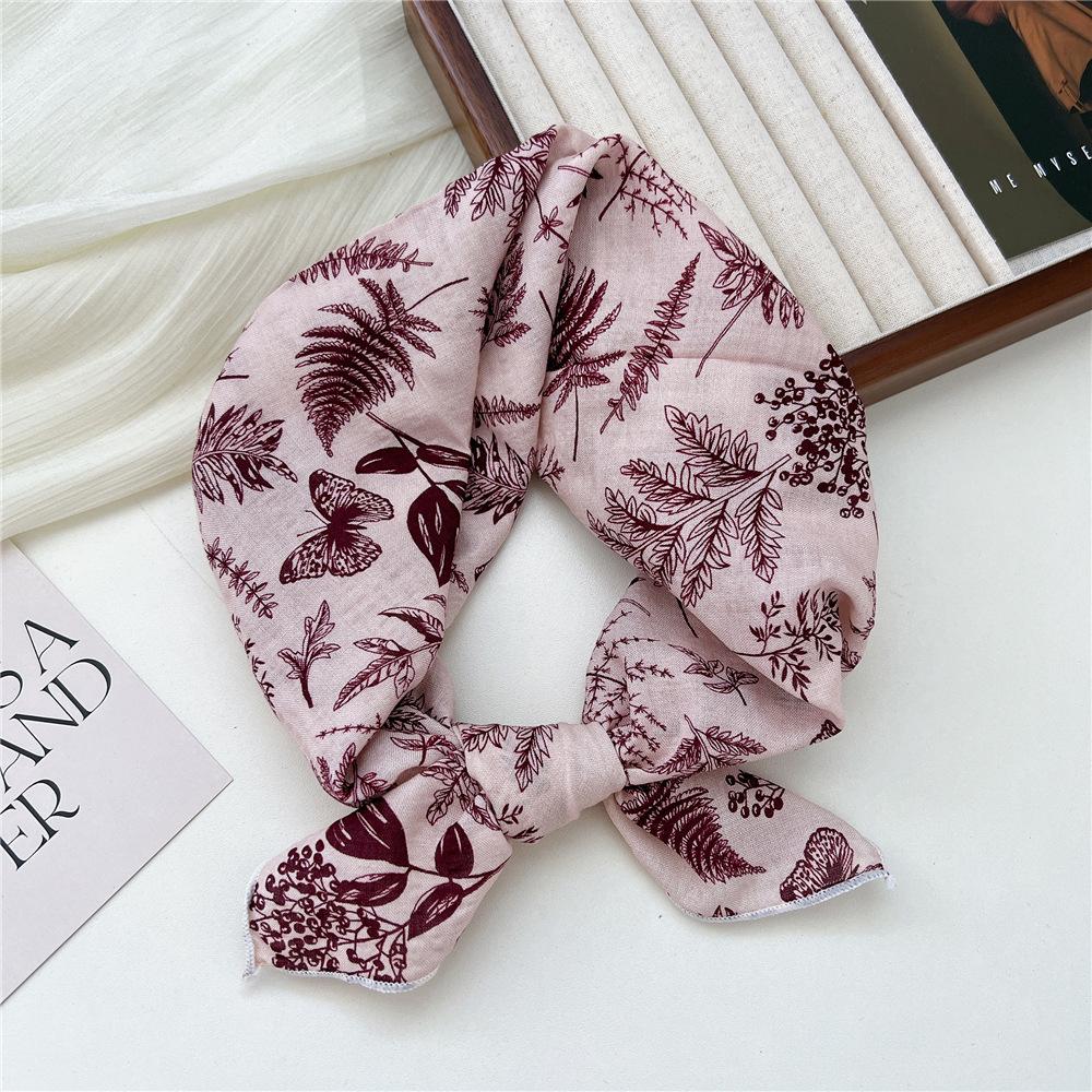 Маленький квадратный шарф из хлопка и льна, шелковый шарф, женский, весна и осень, новый стиль, художественный и универсальный, модный, темпераментный шарф-повязка на голову