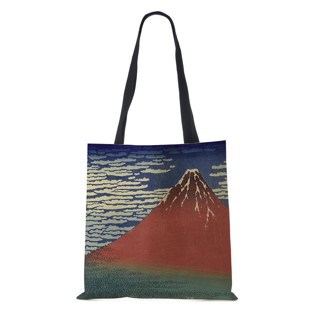 Мультяшная наплечная сумка Пейзаж Древность Женская многоразовая холщовая сумка-тоут Большой вместимости Повседневная для покупок Складная сумка для хранения KTY