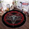 Круглый ковер 3D HD с символом пентакля, круглый ковер с принтом головы козла, детский игровой коврик, ковер для гостиной, спальни, нескользящий придверный коврик, подарок