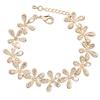 Women Rhinestone Inlaid Flower Snowflake Elegant Wedding Bridal Bracelet Gift