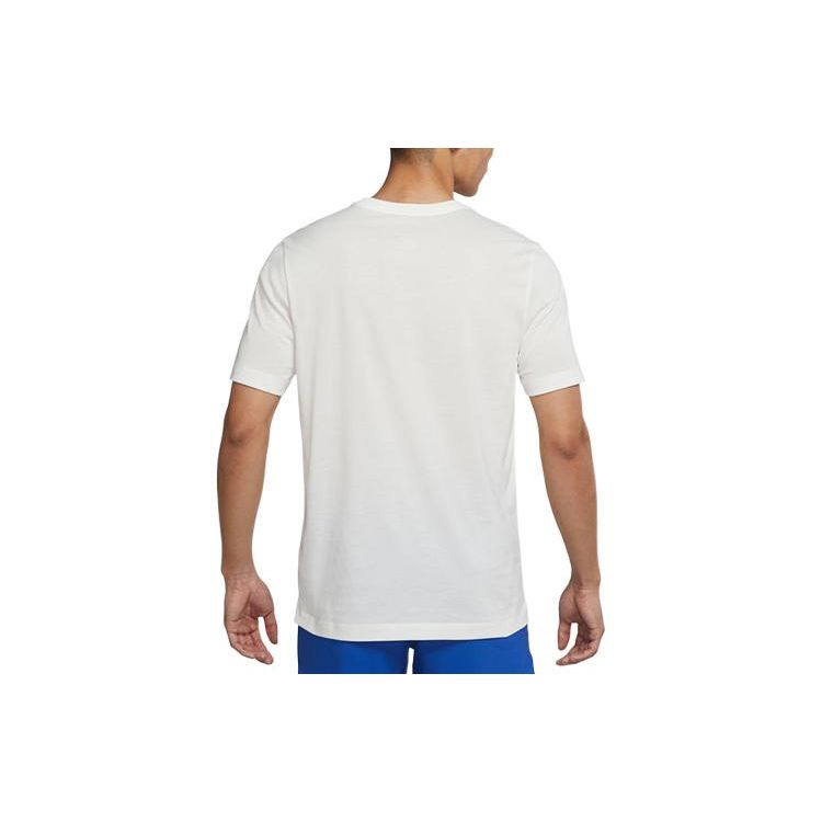 Nike Мужские однотонные спортивные футболки Heritage с круглым вырезом и короткими рукавами, белые DM5440-133