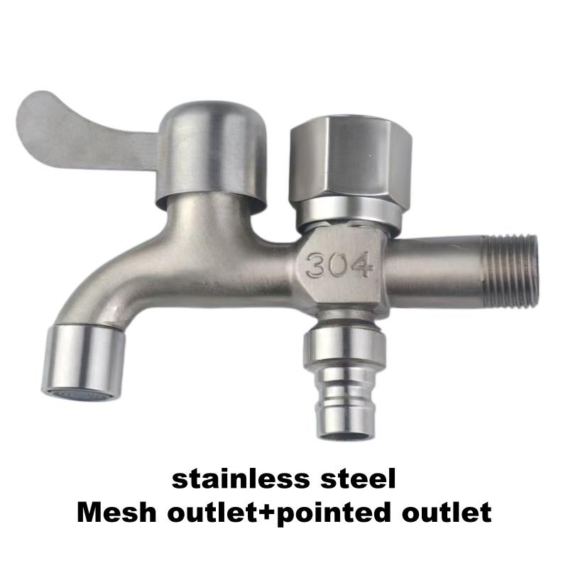 Нержавеющая сталь Стиральная машина Кран Многофункциональный Медный сердечник Двойной выход Кран для Домашней Прачечной Ванной Комнаты Ремонта