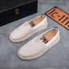 Модные бежевые мужские туфли в полоску, слипоны, мода 2025, рабочие предложения, низкая цена, кроссовки, размер 44, дизайнерские, роскошные, обычная распродажа, мужская повседневная обувь