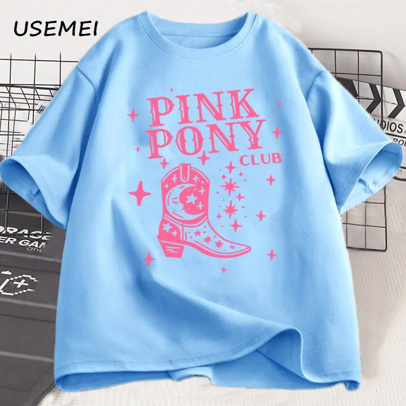 Pink Pony Club Chappell Roan Cowgirl Boots Tshirt Women Hip Hop Fashion Country Music T Shirt Lady Girl Fashion Tee Streetweawr